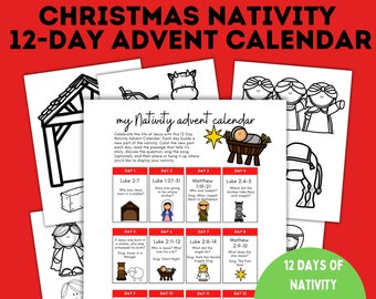 Kid's Advent Calendar | Christmas Calendar | Kid's Nativity Advent Calendar | Christmas Advent Calendar for Kids | Nativity Activity