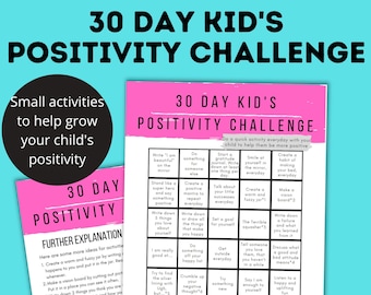Positive Thinking Kids Challenge Printable, Confidence for Kids, Self-Esteem Activities, Self Love, Emotional Support, Digital Download