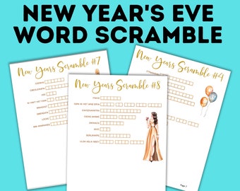 New Year's Eve Word Scramble for Kids | New Year's Eve Activities
