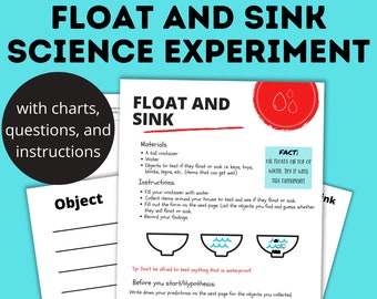 Float and Sink Science Experiment for Kids | Science Activities | STEM Activities | Science Crafts | Learning Activities | Science for Kids
