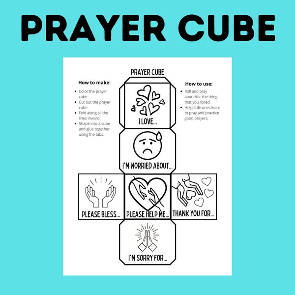 Prayer Cube | Prayer Craft | Prayer Cube for Kids | Prayer Game | Prayer Activities | Toddler Activities | LDS Prayer Activity
