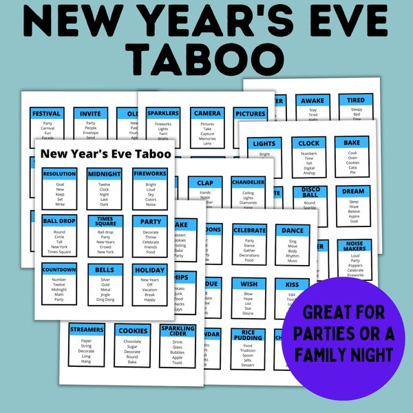 New Year's Eve Game | New Years Eve Pictionary and Charades for Kids | Kids Games | Classroom Games | Family Games | New Years Eve Printable
