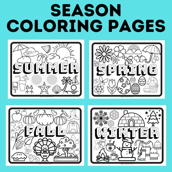 Season Coloring Pages | Learn the Seasons | Coloring Pages for Preschoolers