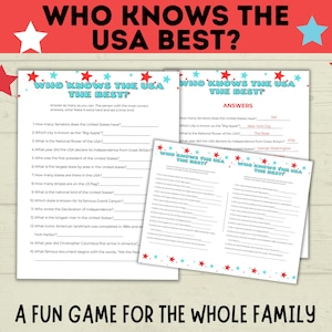 USA Trivia | 4th of July Game | Who Knows the USA Best? | USA Game | Kids Game | Party Game | History Game | 4th of July Trivia | History