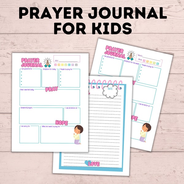 Prayer Journal for Kids | Kids Prayer Printables | Kids Prayer Activities | Letter to God | Kid's Journal | Teach Kids to Pray | Sunday