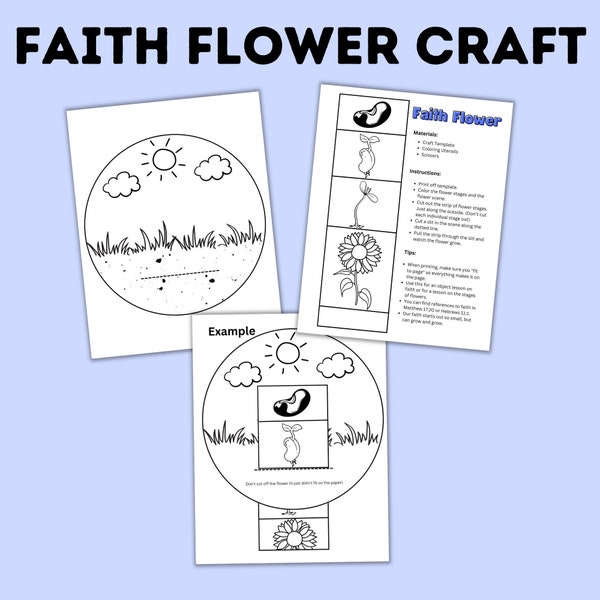 Faith Flower Craft | Faith Sunday School Lesson | Faith Activity | Faith Object Lesson | Faith Craft | Sunday School Craft | Jesus Craft