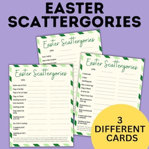 Fun Easter Activities | Easter Scattergory cards for kids and Families | Scattergories for Kids | Kids Games | Easter Games | Classroom Game