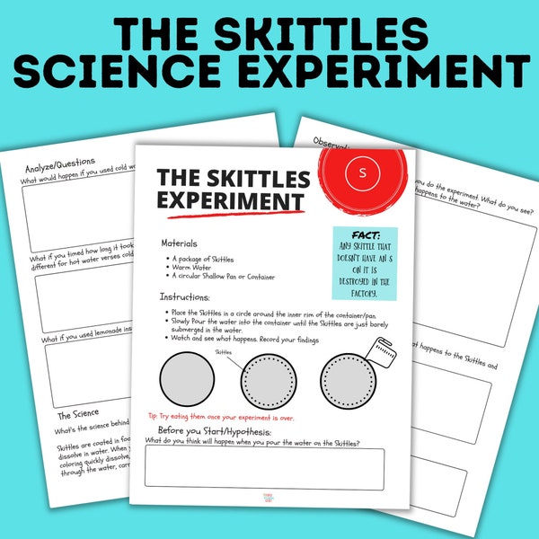 Easy Science Experiment for Kids | Scientific Method | Skittles Experiment | Skittles Science | Science for Kids | Printable STEM Activities