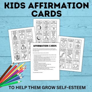 Tarjetas de afirmación para niños / Tarjetas de afirmación para niños / Actividad de confianza / Manualidad de confianza / Autoestima para niños / Actividad positiva