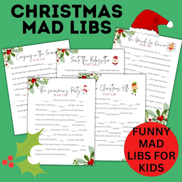 Christmas Activity for Kids | Christmas Mad Libs | Christmas Printable | Christmas Game | Classroom Game | Christmas Story | Kids Story