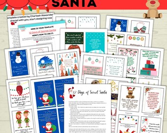 Secret Santa Christmas Printable Gift Tags for Kids and Families, Teacher, Coworker, Holiday, Digital Download