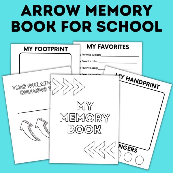 Back to School Memory Book | Scrapbook for Kids | Kids Memory Book | Kids Arts and Crafts | School | PDF download | School Book | Year Book