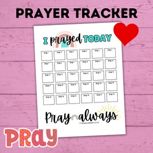 Prayer Tracker | Prayer Planner Prayer Checklist | Prayer Printables | Prayer Activity | Prayer Chart | Praying for Kids | Printables