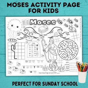 Moses Coloring Sheet | Sunday School Activity Page | Bible Activity Sheet | Ten Commandments | Sunday School Lesson | Bible Character