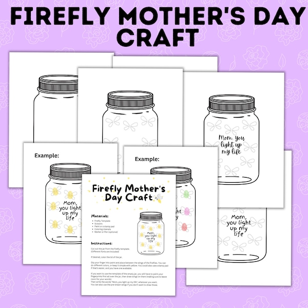 Firefly Craft | Mother's Day Craft | Firefly Mother's Day Craft | Gifts for Mom | Crafts for Mom | Gift ideas for Mom | Kid's Craft