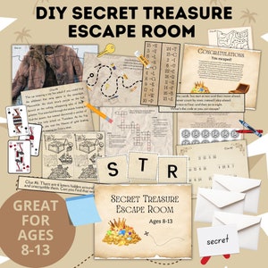 Escape Game DIY pour enfants | Salle d'évasion au trésor secret | Chambre Escape Game | Salle d'évasion numérique | Jeux pour enfants | Jeux de société | Imprimable