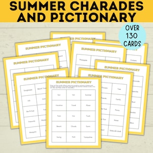 Summer Pictionary for Kids and Family | Summer Charades | Summer Activities | Party Activities | Party Games | Kids Games | Summer Games