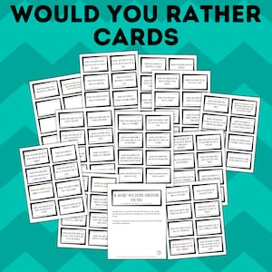 Would You Rather for Kids Question Cards for Kids Kids Games Kids Cards Would You Rather Questions for Kids image 1