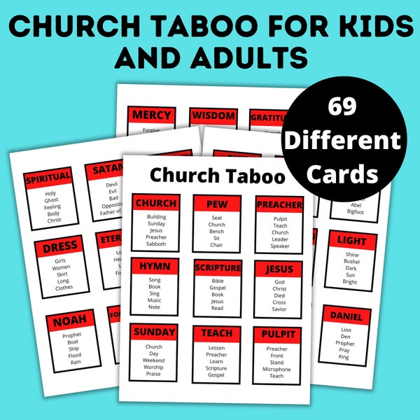 Bible Games | Group Church Game | Bible Taboo | Church Taboo Card Game | Religious Card Game | Games for Church | Bible Games Adults