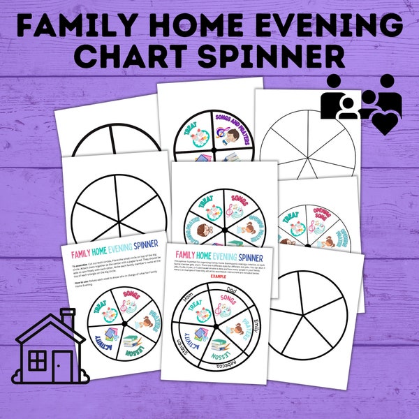 Family Home Evening Schedule Spinner | FHE Schedule | FHE rotation | FHE Assignments | Family Home Evening Activities | Family Activities