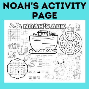 Noah&#39;s Ark Printable | Noah&#39;s Ark Activity Sheet | Noah&#39;s Ark Craft | Church Activity Page | Church Craft | Church Coloring Page | Activity