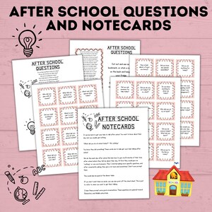 Domande dopo la scuola per bambini / Domande per bambini / Biglietti per appunti per bambini / Carte per domande per bambini / Attività per bambini / Domande per rompere il ghiaccio