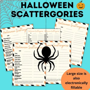 Halloween-Spiele | Gesellschaftsspiele | Halloween Printables | Kinder Printables | Halloween Scattergories | Halloween-Party | Halloween-Aktivitäten