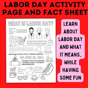 Activiteitenpagina en factsheet van de Dag van de Arbeid | Activiteitenpagina voor kinderen | Afdrukbare kinderen | Dag van de Arbeid | School | Leerpagina | Geschiedenis Activiteitenpagina