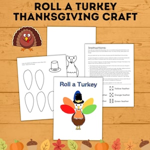Roll einen Truthahn | Truthahn Thanksgiving Spiel | Truthahn Spiel | Spiel Printable | Herbst Printable | Kinderspiel | Türkei Printable | Weihnachtsspiel