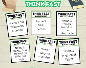 Think Quick and Fast Game Old Testament Bible Trivia, Christian Youth Group Activity, Come Follow Me, Sunday School Church Game