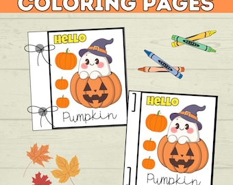 Fall Mini Coloring Pages: Kids' Activity, Preschool Printables (Digital Download)