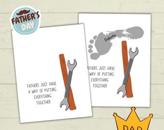 Father's Day Craft for Kids | Footprint Craft | Father's Day Craft | Gifts for Dad | Dad Craft | Kids Craft | Hammer Craft |