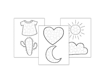 Toddler and Preschooler Dot Sticker Activity Pages | Dot Activity | Preschool Activity | Preschool Worksheet | Toddler Activities | Motor