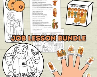 Job Bible Lesson Story Bundle, Job Bible Craft, Sunday School Crafts, Homeschool, Old Testament, Job Activity, Job Craft, Job Cube Story