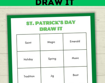 St. Patrick's Day Draw It, St. Patty's Day Game, Classroom Party Game, Irish Party, Family Night, Spring Activity, Youth Group Activity