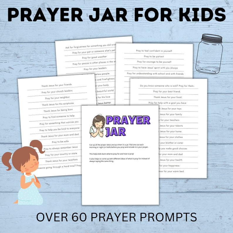 Prayer Prompts for Kids | Prayer Activities for Kids | Prayer Cards | Prayer Jar | Praying Craft ...