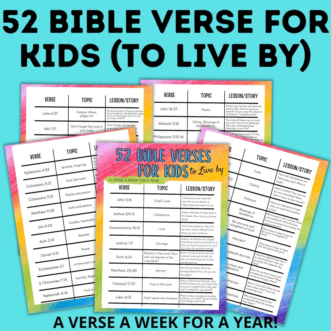 Bible Lessons for Kids | Kids Church Lessons | Bible Verse Chart for ...