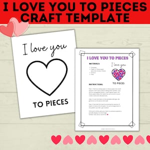 Bricolage de la Saint-Valentin | Je t'aime en morceaux créatifs pour la Saint-Valentin | Artisanat pour enfants | Modèle d'artisanat pour enfants | Bricolage pour tout-petits | Bricolage préscolaire