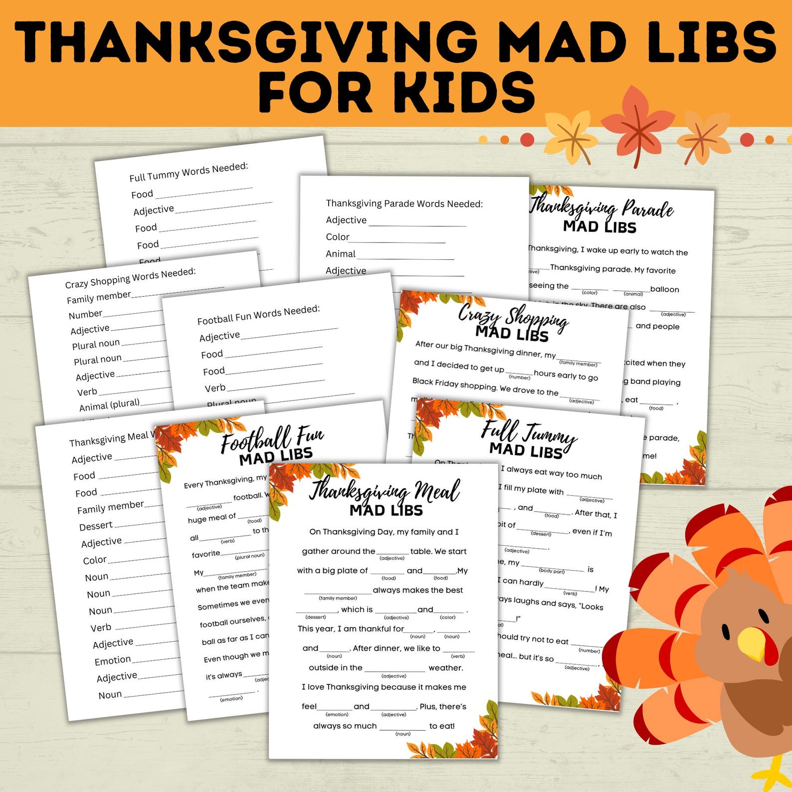 Thanksgiving Mad Libs for Kids | Thanksgiving Games | Kids Games ...