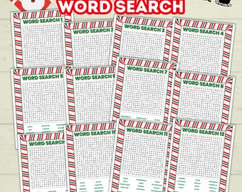 Christmas Word Search Puzzles for Kids, Fun Printable Game, Holiday Activity, Classroom, Family Digital Download
