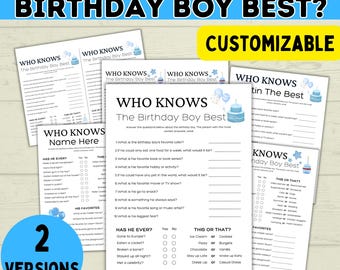 Juego de trivia para cumpleañeros: Actividad de fiesta personalizable (Descarga digital)