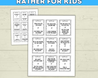 Bible Games for Kids, Would You Rather Bible Edition for Kids, Church Games, Bible Trivia, Sunday School Games, Church Activity