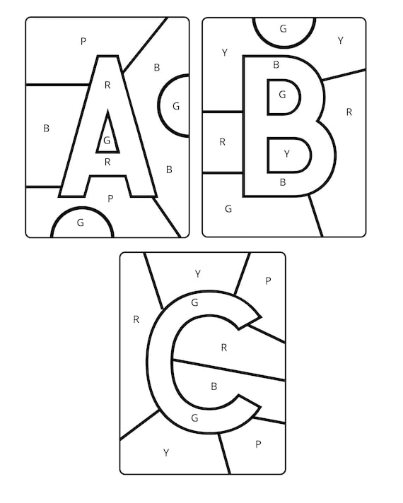 Alphabet Paint by Letter Alphabet Paint by Number Etsy