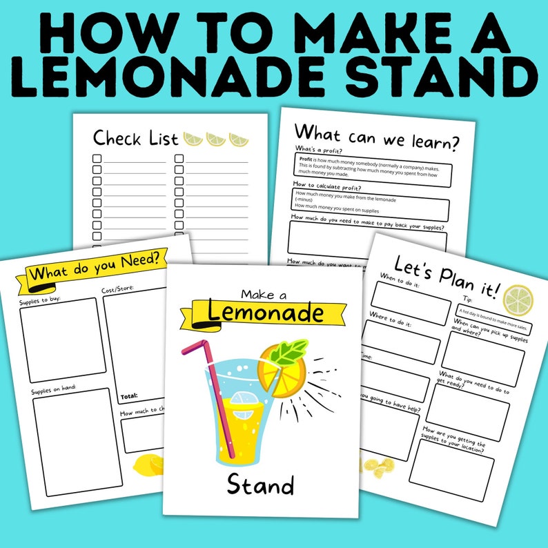 How to Make and Plan a Lemonade Stand With Kids Kids Worksheets Profits
