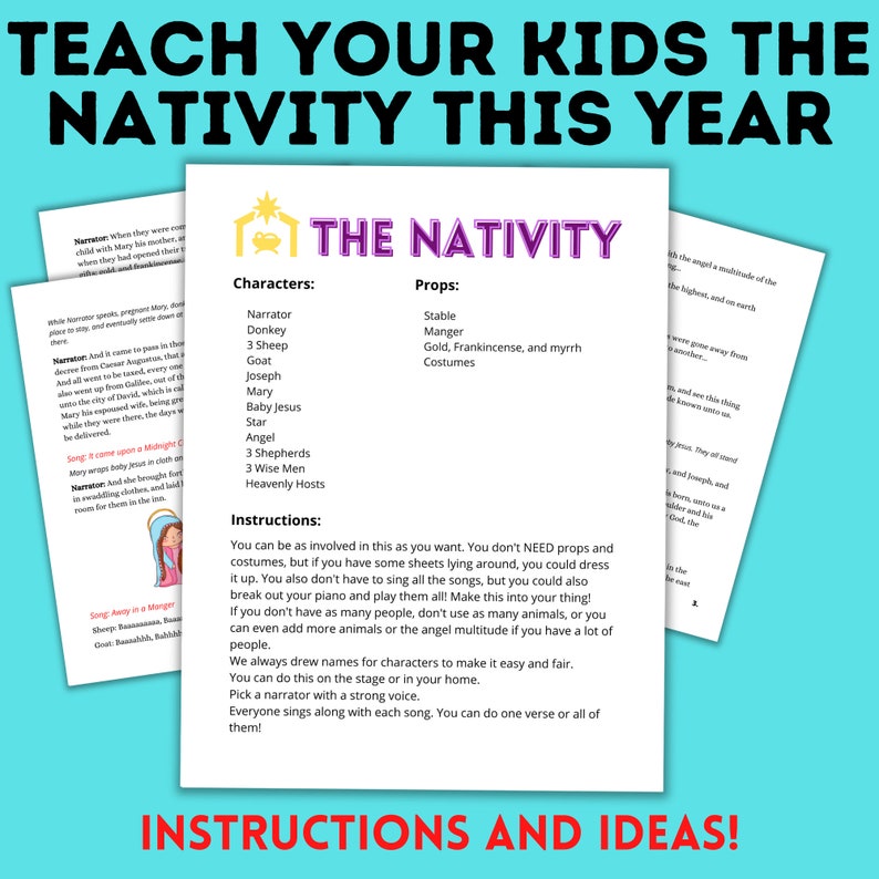 The Nativity Scene for Kids the Nativity Skit Nativity Script Act Out