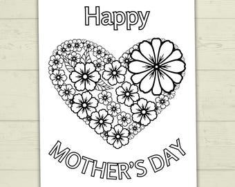 Mother's Day Coloring Page Card, Christian Coloring Page, Mom Gift Idea, Sunday School Craft, Faith-based Coloring Sheet, Bible Craft