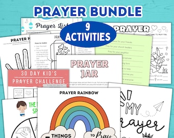 Prière à imprimer pour les enfants, Cube de prière, Instructions de prière, Guide de prière, Calendrier de prière, Feuilles d'activités de prière, Liste de prières, Prière arc-en-ciel