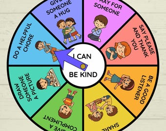 Kindness Craft for Kids, Kindness Spinner Craft, I Can Be Kind, Sunday School Craft, VBS, Christian Craft, Homeschool, Bible Lesson, Jesus