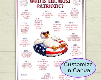 Patriotic Games, Who is Most Patriotic, Kids Games, Adult games, USA games, America Games, Memorial day, 4th of July games, party games