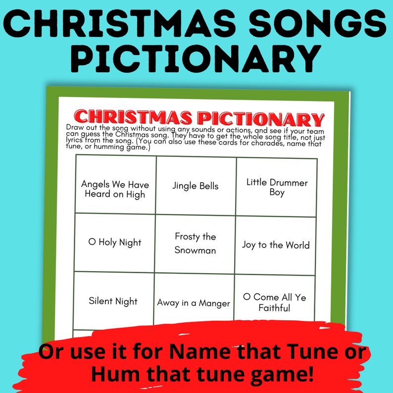Christmas Songs Pictionary | Christmas Songs Charades | Christmas Songs ...